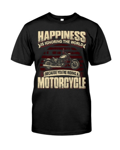 Motorcycle t-shirt happinessw biker