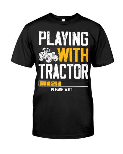 Tractor t-shirt playing with tractor