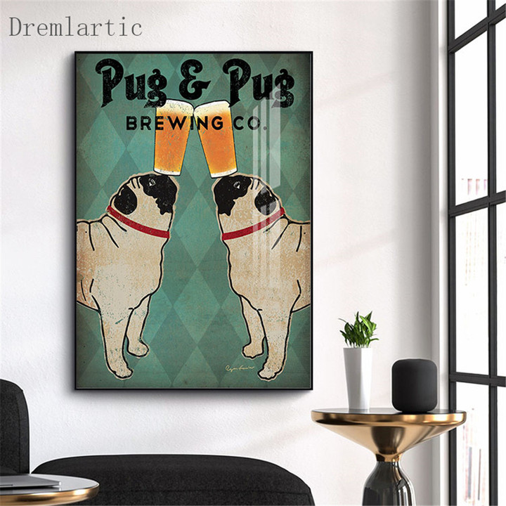 Pug Canvas Poster