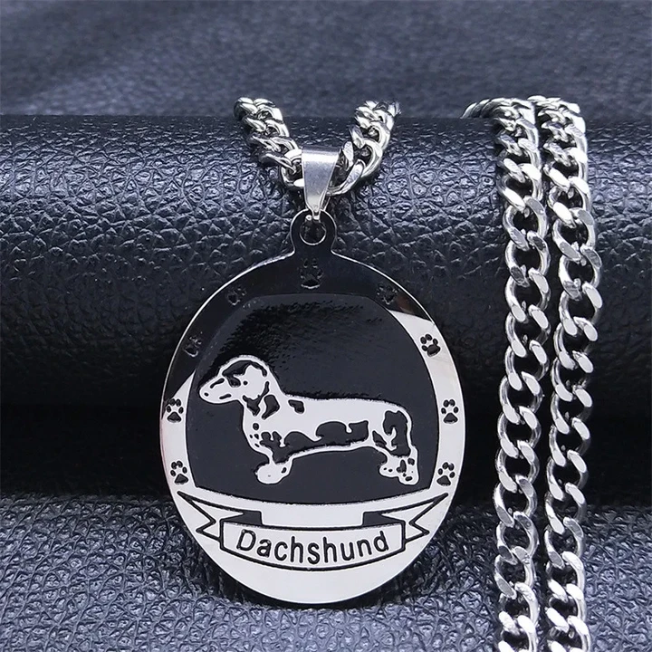 Dachshund Stainless Steel Dog Pendant Necklace