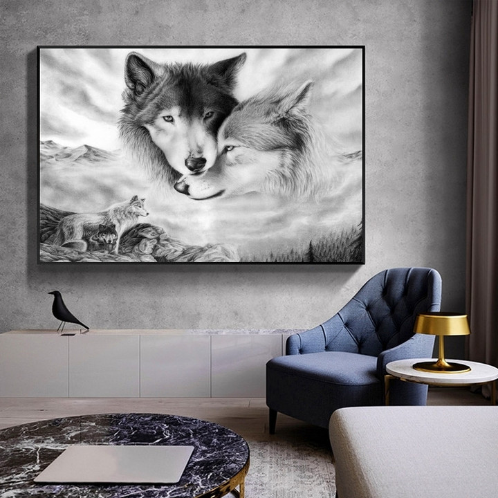 Wolf Paintings on Canvas