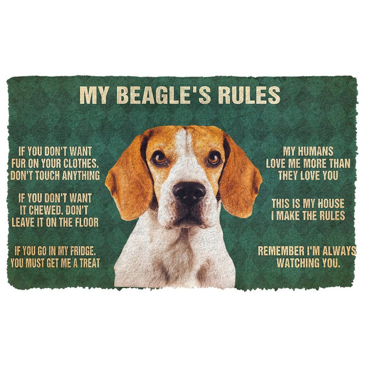 Beagle Dog House Rules Doormat