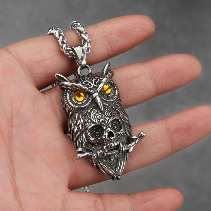Owl Viking Pendant Necklace