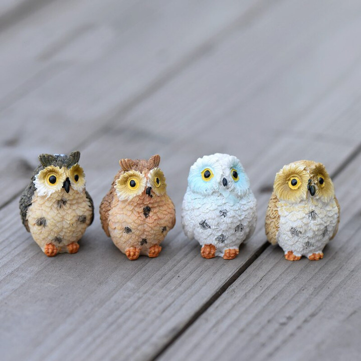 4PCS Owl Figurine Miniature