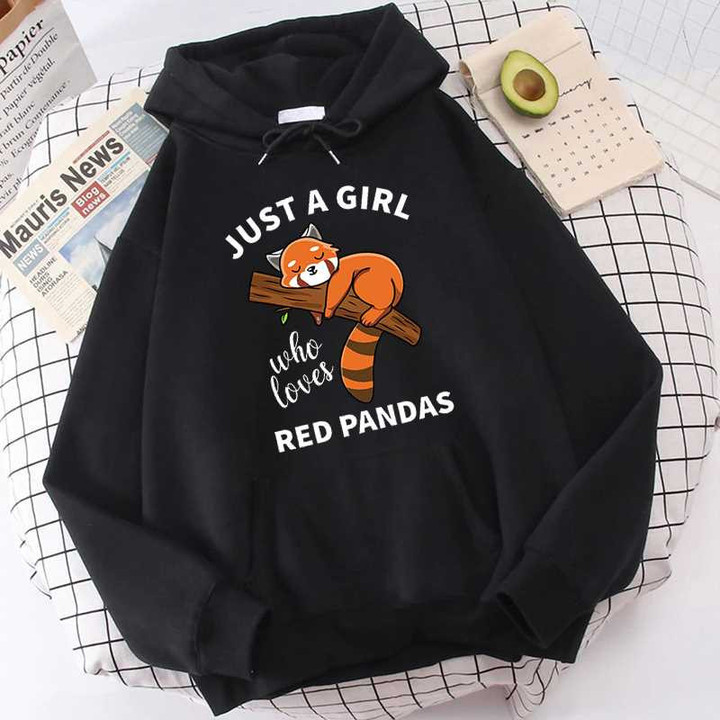 Just A Girls Who Loves Red Panda Hoodies