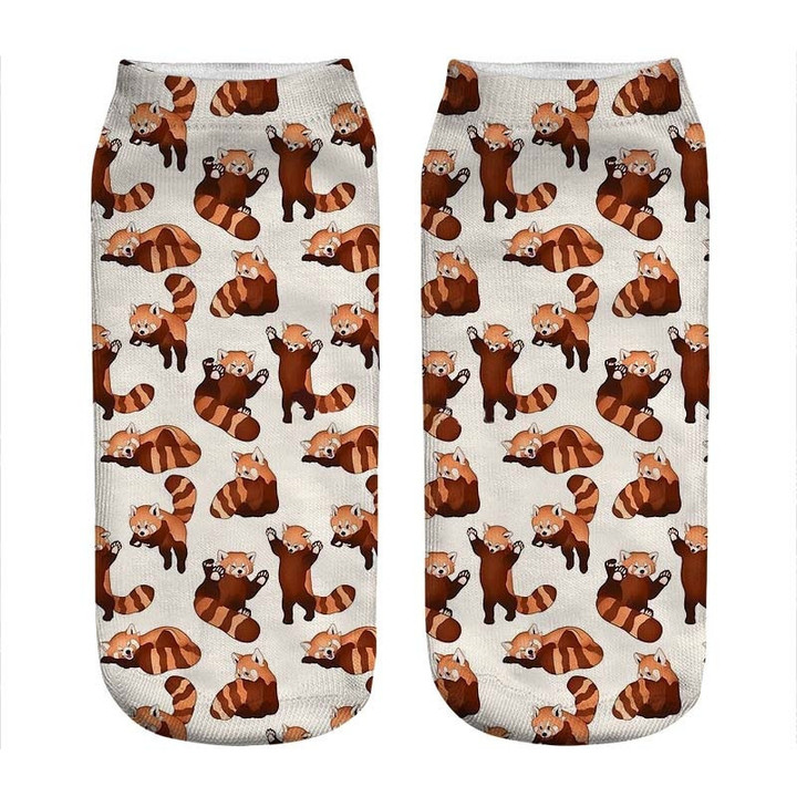 Red Panda Pattern Socks