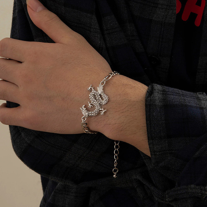 Luxury Crystal Dragon Pendant Bracelet