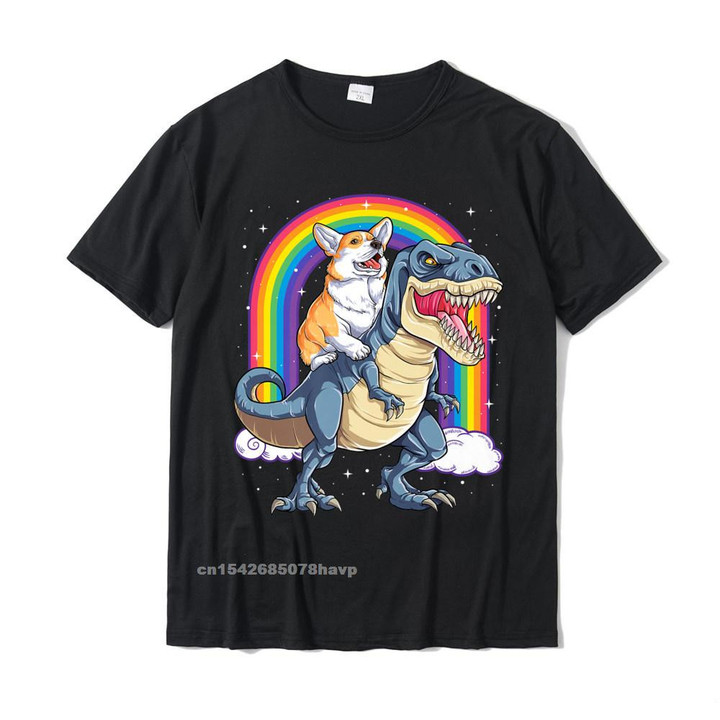 Corgi Riding Dinosaur T-Shirt