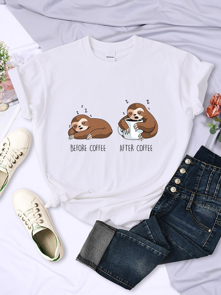 Before Coffee After Coffee Sloth T Shirt