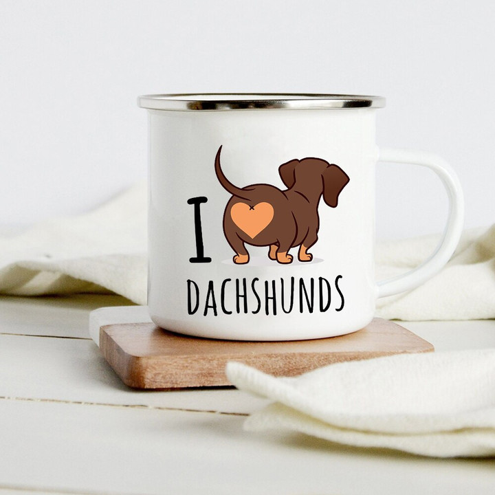 Peace Love Dogs Print Dachshunds Mug