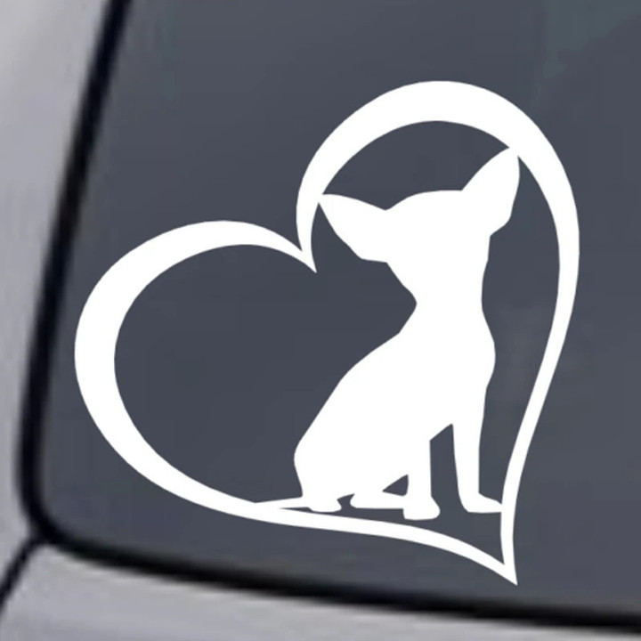 Chihuahua Heart Car Sticker