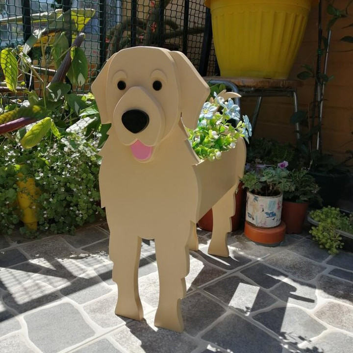 Cute Dog Shaped Garden Planter Flower Pot
