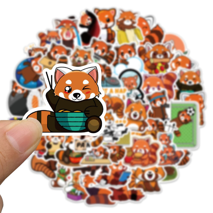50pcs Cute Red Panda Animal Stickers