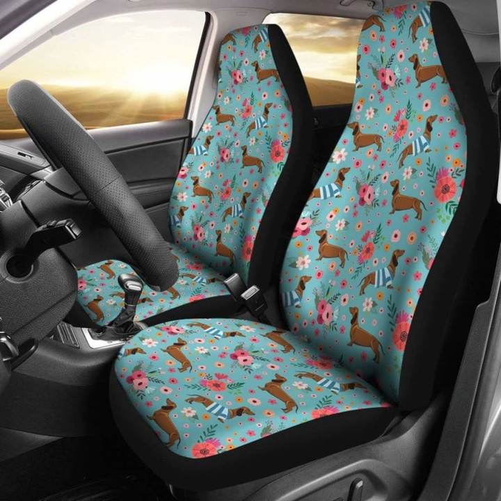 Dachshund Flower Car Seat Covers