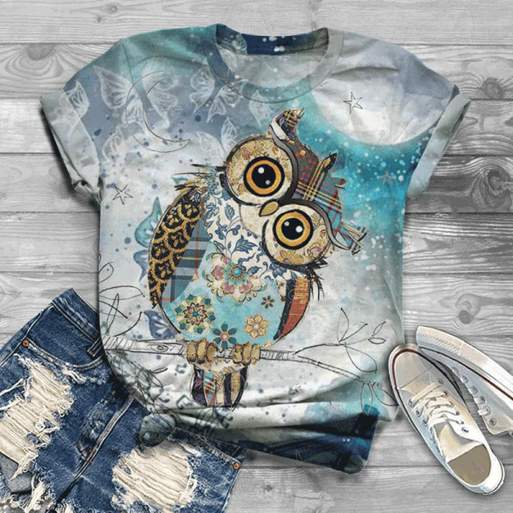 Owl 3d Print T-shirt