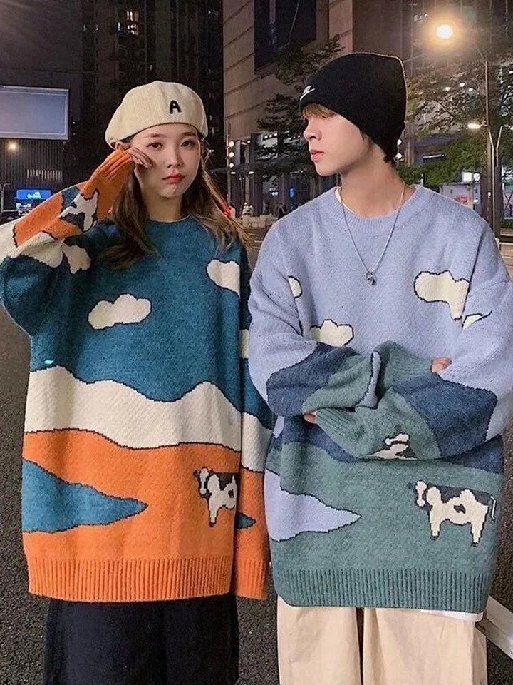 Cows Vintage Couple's Sweater