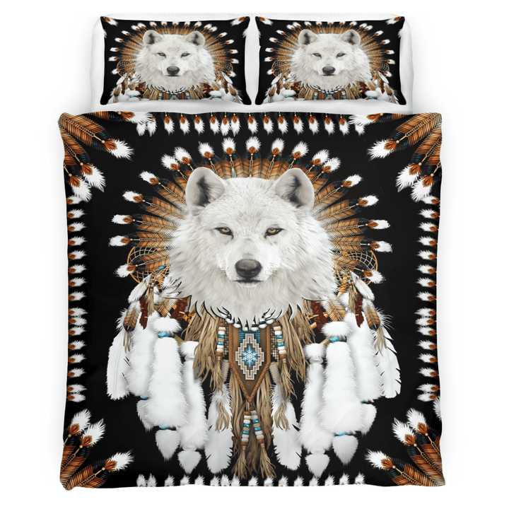 Native Wolf Bedding Set