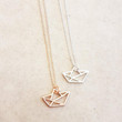Small Origami Sailboat Necklace Navy Nautical Geometric Ocean Paper Sail Boat Ship Pendant Chain Necklaces for Women Jewelry