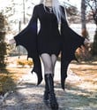 Women's Bat Sleeve Halloween Witch V-Neck Dress