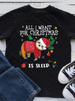 Christmas Sloth T Shirt for Women
