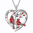 I love you forever Cardinal Bird Jewelry Necklace for Valentine's Day Gift
