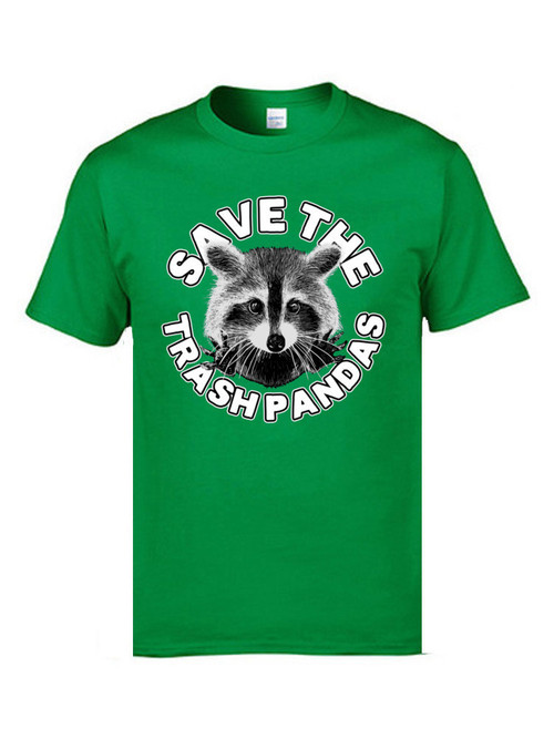 Classic Men's Great T Shirts Save the Trash Pandas Raccoon Animal Printing Tshirts 3D Digital Loose Tops Tees University T Shirt