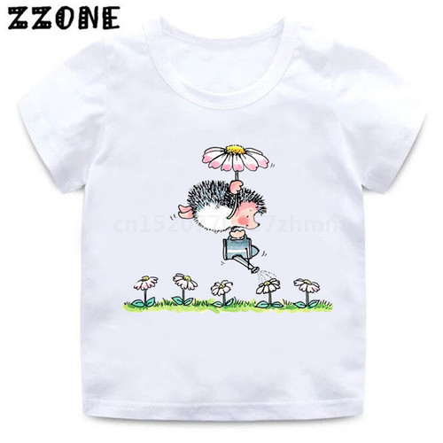 Cute Hedgehog Animal Cartoon Kids T-Shirts Funny Baby Boys Funny T shirt Children Summer Short Sleeve Tops Girls Clothes,HKP2307