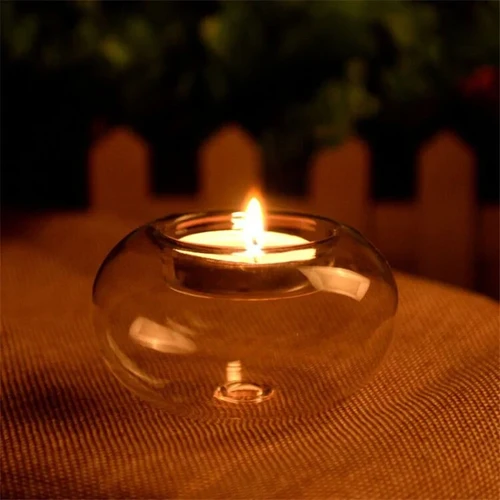 Glass Round Hanging Candle Light Holder Candlestick Party Home Decor Romanti