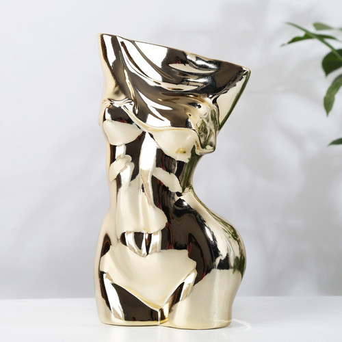 Flowe Pot Creative Home Decor Side Face Figure Vase Decorative Crafts Home Display Unglazed White Northern European-Style