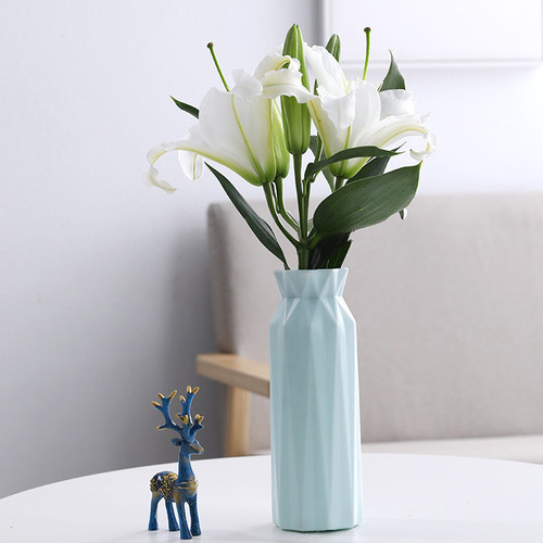Nordic Style Flower Vase Living Room Decoration Ornaments Modern Origami Plastic Vases Pot for Flower Arrangements Home Decor