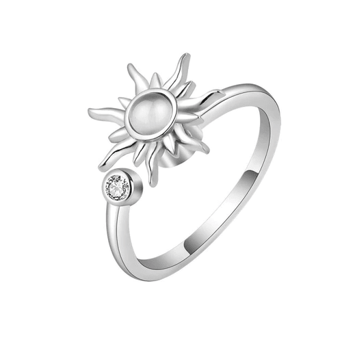 Anti Stress Rotating Sunflower Fidget Ring for Women