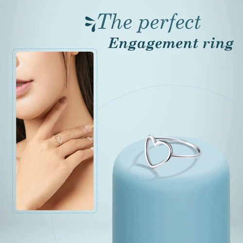 Minimalist Wedding Engagement Heart Ring