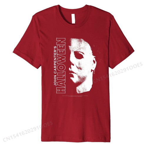 Halloween Michael Myers Large Face Premium T-Shirt Hip hop Tops Shirts Cotton Men T Shirts Hip hop Funny