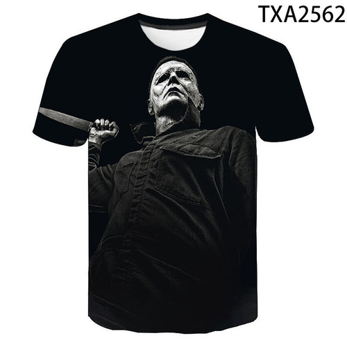 Halloween Horror Michael Myers 3D Print Men Women Children Tops Short Sleeve T shirt Cool Gothic Horror Tee