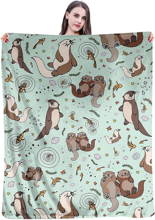Cute Otter Novelty Throw Blanket