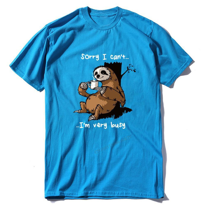 Sloth Drinking Coffee Sorry I Can't I'm Very Busy Men T-Shirt