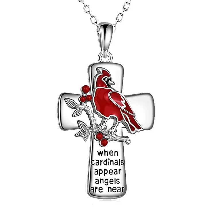 Classic Fashion Romantic New Cross Cardinal Bird Necklace Women's Necklace Women's Accessories Birthday Gifts Anniversary Gifts