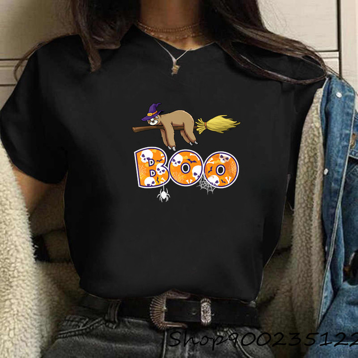 Halloween Boo Cute sloth T-shirt |Graphic Tee Shirts for Women