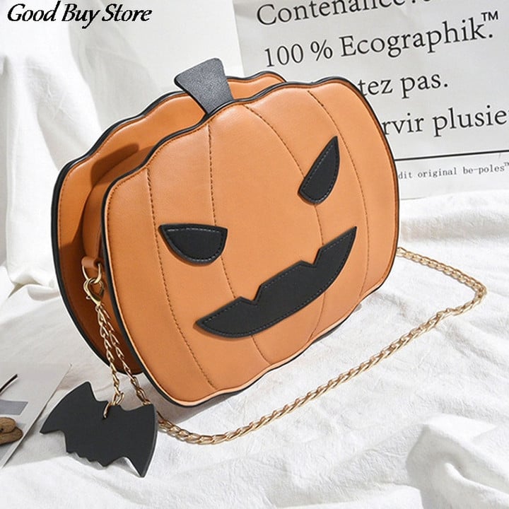 Funny Lovely Pumpkin Handbag Halloween Candy Bag Girls Shoulder Messenger Bag Ladies Messenger Shoulder Bag Casual Purse Handbag