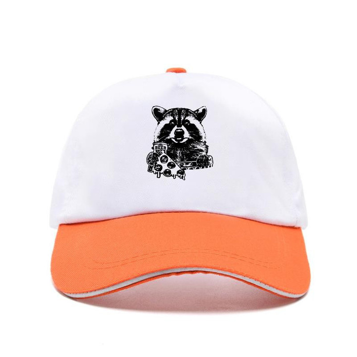 Raccoon Bill Hat Funny Beer Retro Vintage Camping Pizza Graphic National Park Trendy Adjustable Baseball Caps