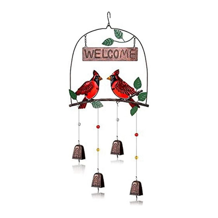 1 PCS Cardinal Bird Wind Chime Decor Home Christmas Decorations