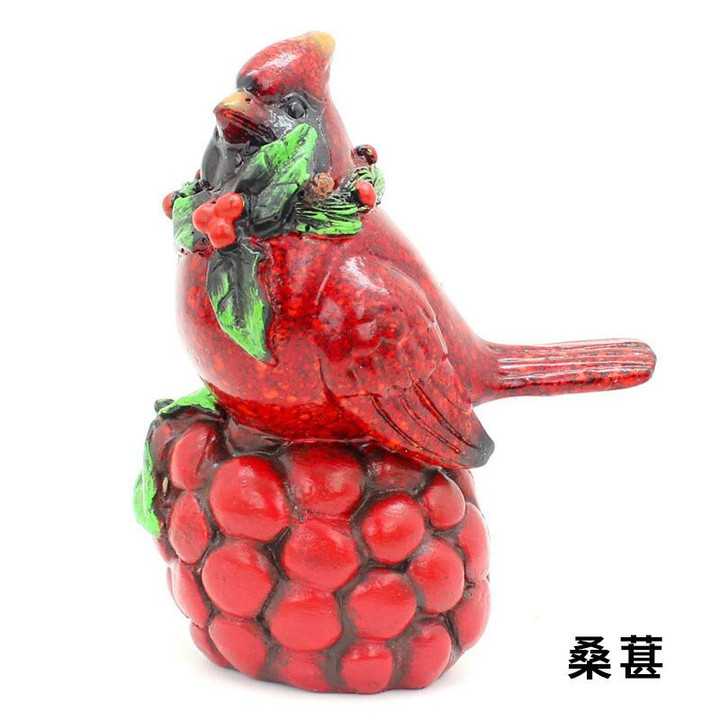 Red Bird Figurine Cardinal Ornament Garden & Home Decor