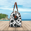 cow pattern print travel bag