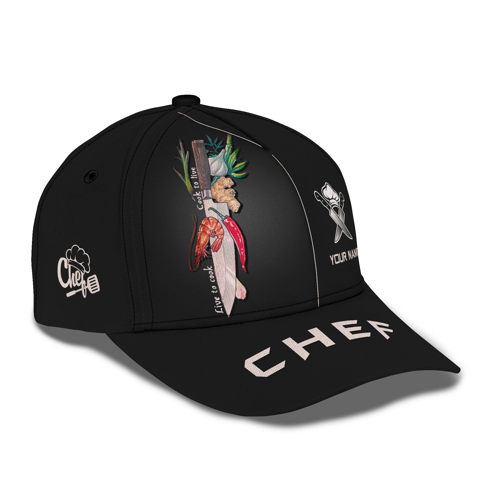 The Love Of Cooking Custom Name 3D Chef Classic Cap Personalized Gift For Cooking Lovers
