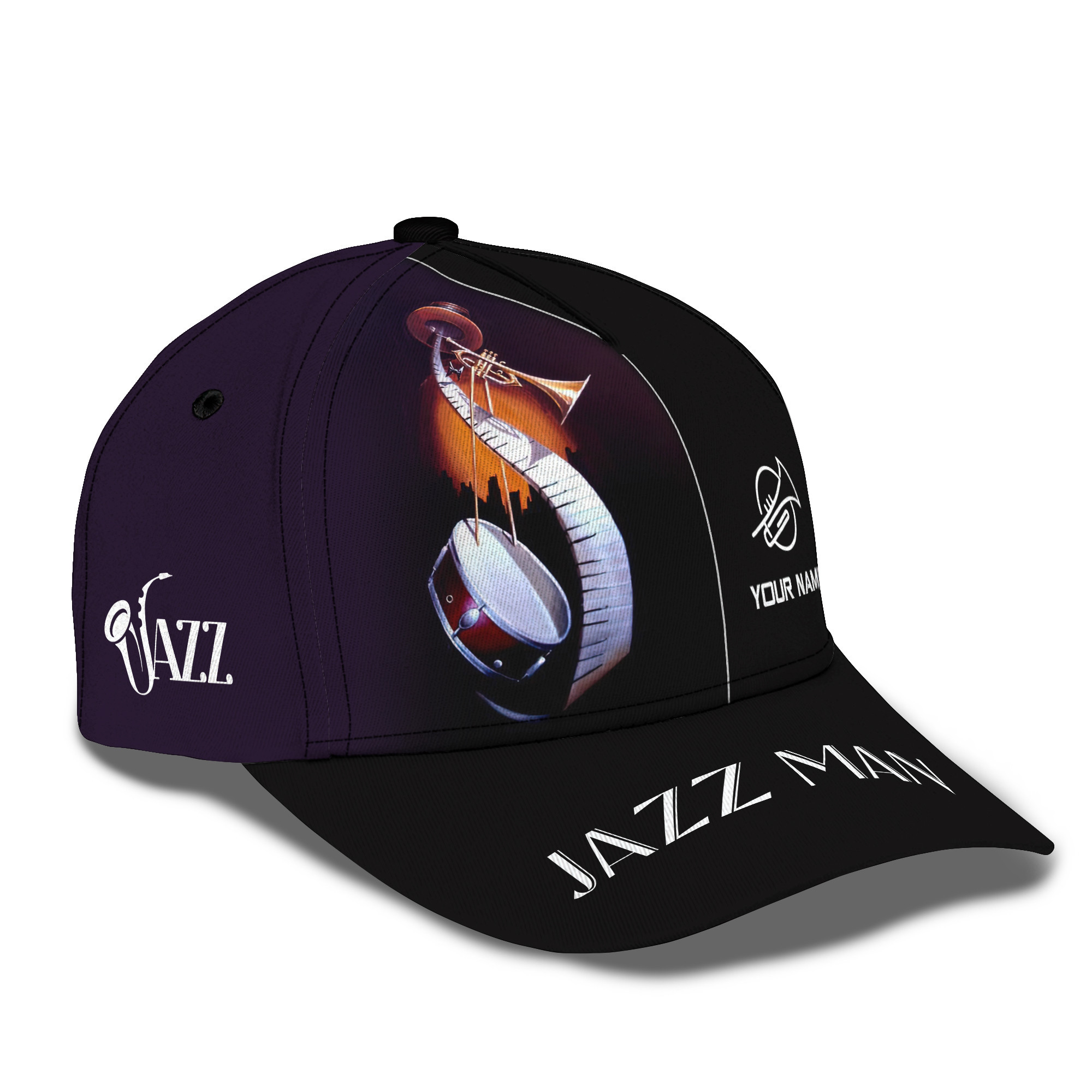 Love Jazz Personalized Name 3D Classic Cap Jazz Man Gift For Jazz Lovers