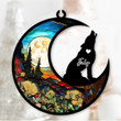 Personalized Coyote Wolf Suncatcher Ornament, Custom Name Wolf Gift For Animal Lovers