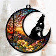 Personalized Coyote Wolf Suncatcher Ornament, Custom Name Wolf Gift For Animal Lovers