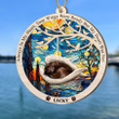 Personalized Chocolate Labrador Sleeping in the Wing Angel Suncatcher Ornament For Dog Lovers, Loss of Pet Sympathy Gift