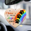 Rainbow Dog Angels Personalized Memorial Car Ornament, Custom Pet's Name Car Ornament, Memorial Gift