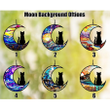 Personalized Cat On Moon Acrylic Windows Hangings, Pet Memorial Suncatcher Ornament, Cat Memorial Gifts Car Decor